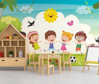 die energie glucklicher kinder fototapete fur kinderzimmer fototapeten demural