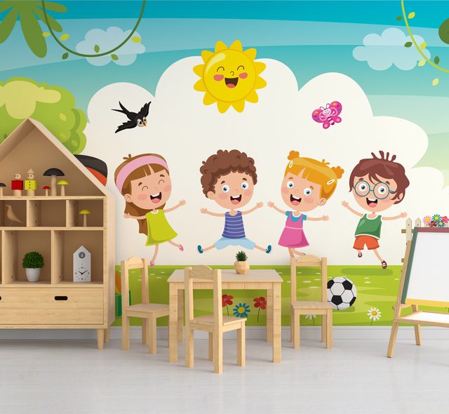 die energie glucklicher kinder fototapete fur kinderzimmer fototapeten demural