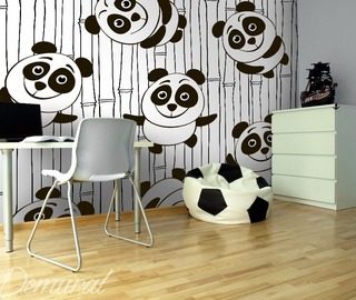lustige pandas fototapeten orientalische fototapeten demural