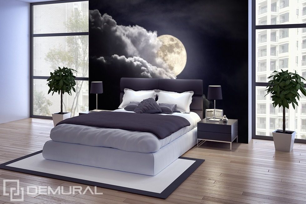 Mond in der Nacht Fototapete für Schlafzimmer Fototapeten Demural