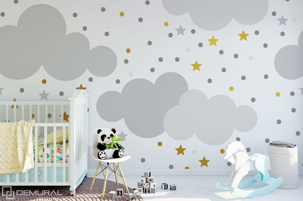 In den Kinderwolken schwebend Fototapete für Kinderzimmer Fototapeten Demural