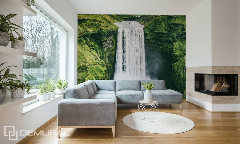 unter einem erfrischenden wasserfall fototapeten landschaften fototapeten demural