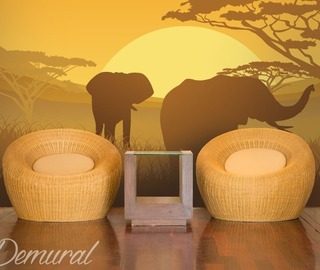 elefanten auf safari fototapeten landschaften fototapeten demural